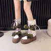 tie strap spring Bow Detail Mid Calf Boots Shoes