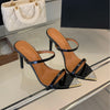 slingback ultra high Rhinestone Pointed Toe Mules