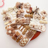 all match milk Plush Flower Hair Barrettes Accessory